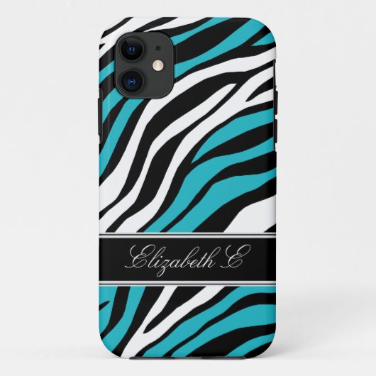 ゼブラプリントミックスターコイズiPhone 5ケース Case-Mate iPhoneケース (裏面)