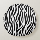 ゼブラプリントラウンド装飾用クッション ラウンドクッション (正面)