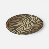 ゼブラプリント動物の皮エレガント質グモダンラム金ゴールド ペーパープレート (アングル)
