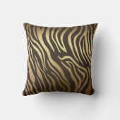 ゼブラプリント動物肌プリントモダングラム金ゴールド クッション (裏面)