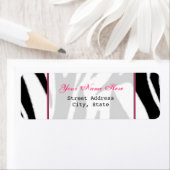 ゼブラプリント及びピンク差出人住所ラベル ラベル (インサイチュ)