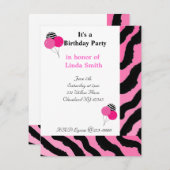 ゼブラプリント誕生日招待状 招待状 (正面/裏面)