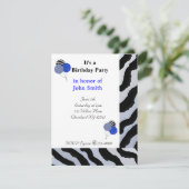 ゼブラプリント誕生日招待状 招待状 (スタンド正面)