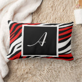 ゼブラプリント赤ミックスモノグラムランバーピロー ランバークッション (ブランケット)