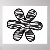 ゼブラプリント、ゼブラストライプ、アニマルプリント、花 ポスター (正面)