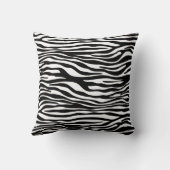 ゼブラプリント、ゼブラストライプ、白黒 クッション (裏面)