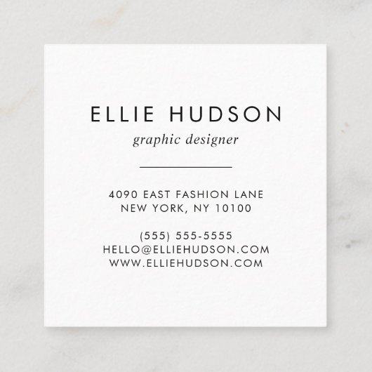 ゼブラプリント、ゼブラストライプ、白黒 スクエア名刺 (裏面)