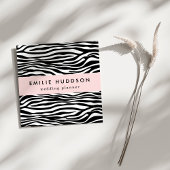 ゼブラプリント、ゼブラストライプ、白黒 スクエア名刺