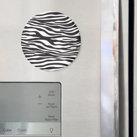 ゼブラプリント、ゼブラストライプ、白黒 マグネット (インサイチュ (冷蔵庫))