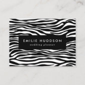 ゼブラプリント、ゼブラストライプ、白黒 名刺 (正面)