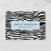 ゼブラプリント、ゼブラストライプ、白黒 名刺 (正面)