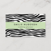 ゼブラプリント、ゼブラストライプ、白黒 名刺 (正面)