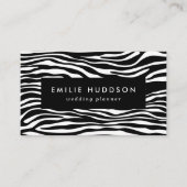 ゼブラプリント、ゼブラストライプ、白黒 名刺 (正面)