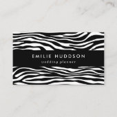 ゼブラプリント、ゼブラストライプ、白黒 名刺 (正面)