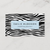 ゼブラプリント、ゼブラストライプ、白黒 名刺 (正面)