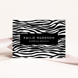 ゼブラプリント、ゼブラストライプ、白黒 名刺
