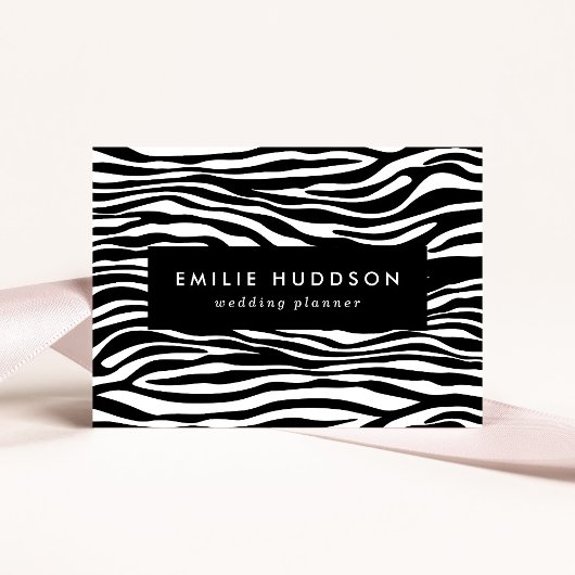 ゼブラプリント、ゼブラストライプ、白黒 名刺
