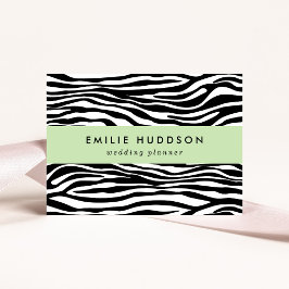 ゼブラプリント、ゼブラストライプ、白黒 名刺