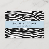 ゼブラプリント、ゼブラストライプ、白黒 名刺 (正面)