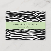 ゼブラプリント、ゼブラストライプ、白黒 名刺 (正面)