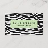 ゼブラプリント、ゼブラストライプ、白黒 名刺 (正面)