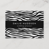 ゼブラプリント、ゼブラストライプ、白黒 名刺 (正面)