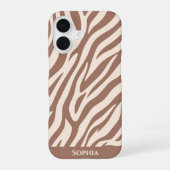 ゼブラプリント モカムース iPhone 16ケース (裏面)
