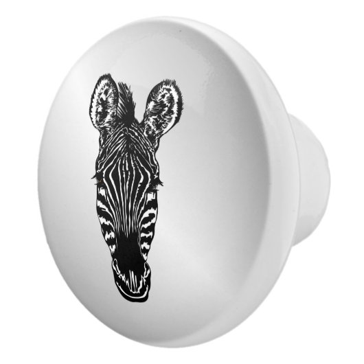ゼブラヘッドオンシルバー セラミックノブ (右)