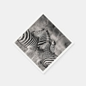 ゼブラヘルド自然サファリブラック&ホワイトストライプズ スタンダードカクテルナプキン (角)