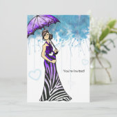 ゼブラベイビーシャワー招待状 招待状 (スタンド正面)