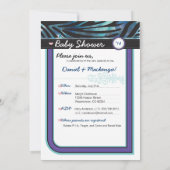 ゼブラベイビーシャワー招待状 招待状 (裏面)