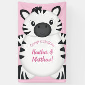 ゼブラベビーシャワーサファリピンクガール 横断幕 (縦)