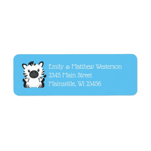 ゼブラベビーシャワーサファリブルーボーイ ラベル (正面)