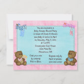 ゼブラベビー性リビールパーティー 招待状 (裏面)