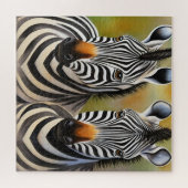 ゼブラペアと印象的なはっきりした野生生物を閉じ込める ジグソーパズル (横)