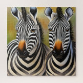 ゼブラペアと印象的なはっきりした野生生物を閉じ込める ジグソーパズル (縦)