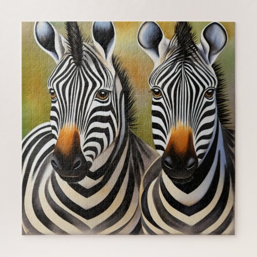 ゼブラペアと印象的なはっきりした野生生物を閉じ込める ジグソーパズル (縦)