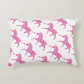 ゼブラホットピンクとホワイトシルエット アクセントクッション (正面)