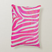 ゼブラホットピンクとホワイトシルエット アクセントクッション (裏面(縦))