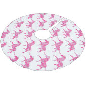 ゼブラホットピンクとホワイトシルエット ブラッシュドポリエステルツリースカート (アングル)