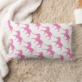 ゼブラホットピンクとホワイトシルエット ランバークッション (ブランケット)