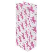 ゼブラホットピンクとホワイトシルエット ワインギフトバッグ (正面アングル)