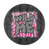 ゼブラホットピンクとホワイトワイルドミー カッティングボード (正面)