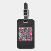 ゼブラホットピンクとホワイトワイルドミー ラゲッジタグ (正面縦)