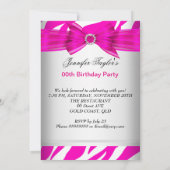 ゼブラホットピンクハイヒールシューバースデーパーティー 招待状 (裏面)