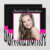 ゼブラホットピンクフォトキンセアニェラ招待状 招待状 (正面/裏面)