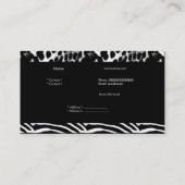 ゼブラホットピンク白黒ヒョウゼブラストライプ 名刺 (裏面)