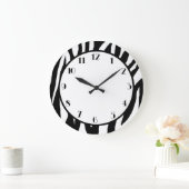 ゼブラポップ・アートの ラージ壁時計 (ホーム)