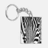 ゼブラポートレートモノクロ キーホルダー (正面左)