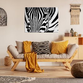 ゼブラポートレートモノクロ メタルプリント